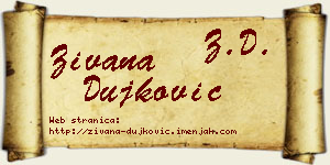 Živana Dujković vizit kartica